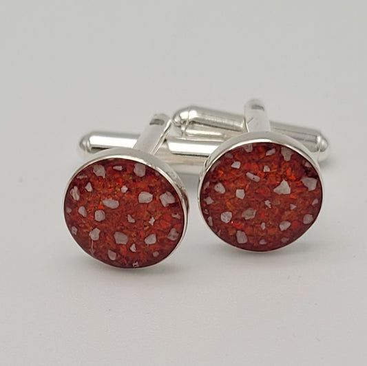 Thomas round thin edged cufflinks