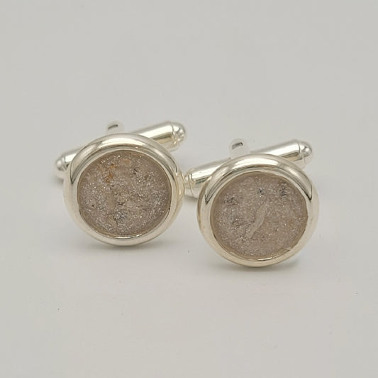 Gents round thick edged cufflinks