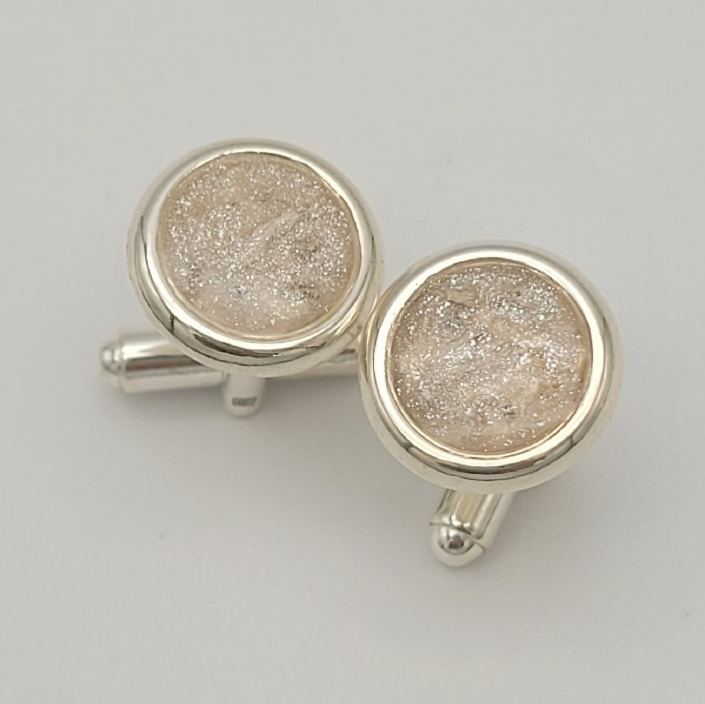 Gents round thick edged cufflinks