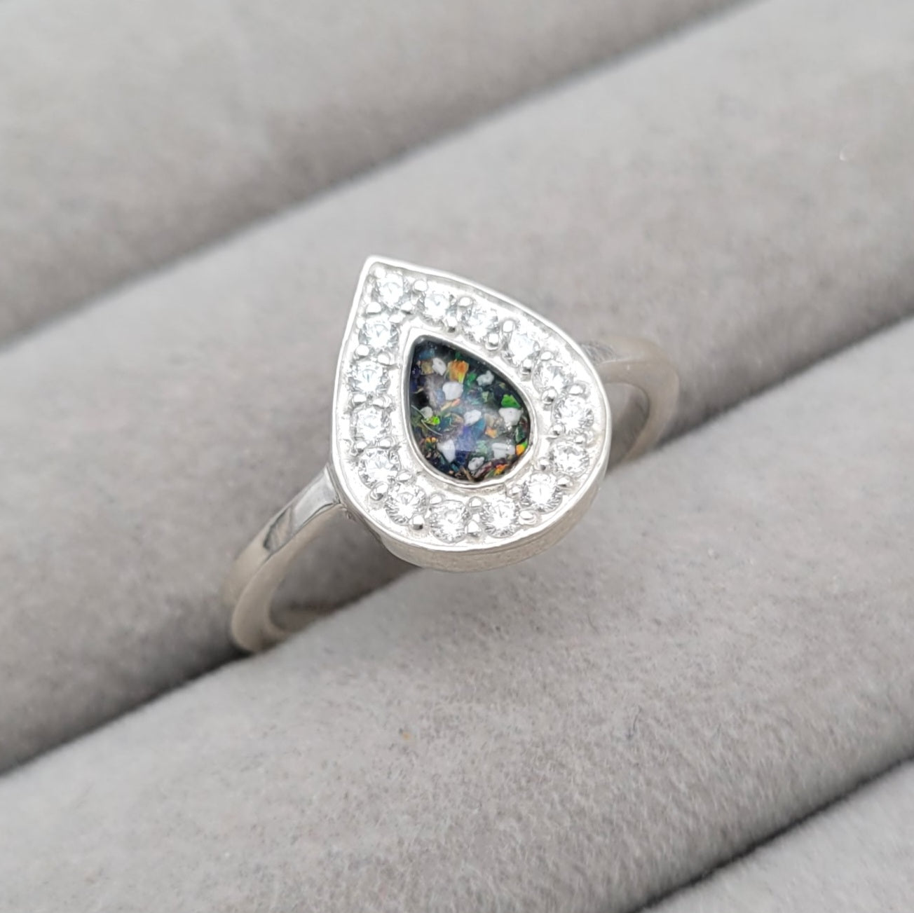 Cubic zirconia tear ring