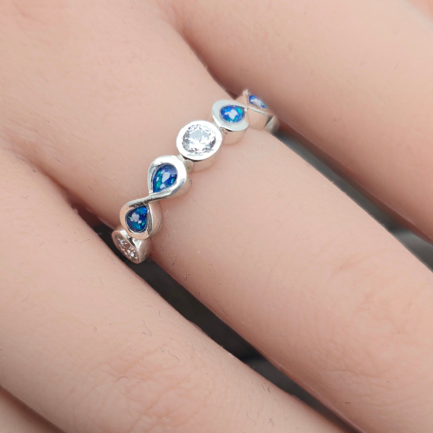 CZ double infinity ring