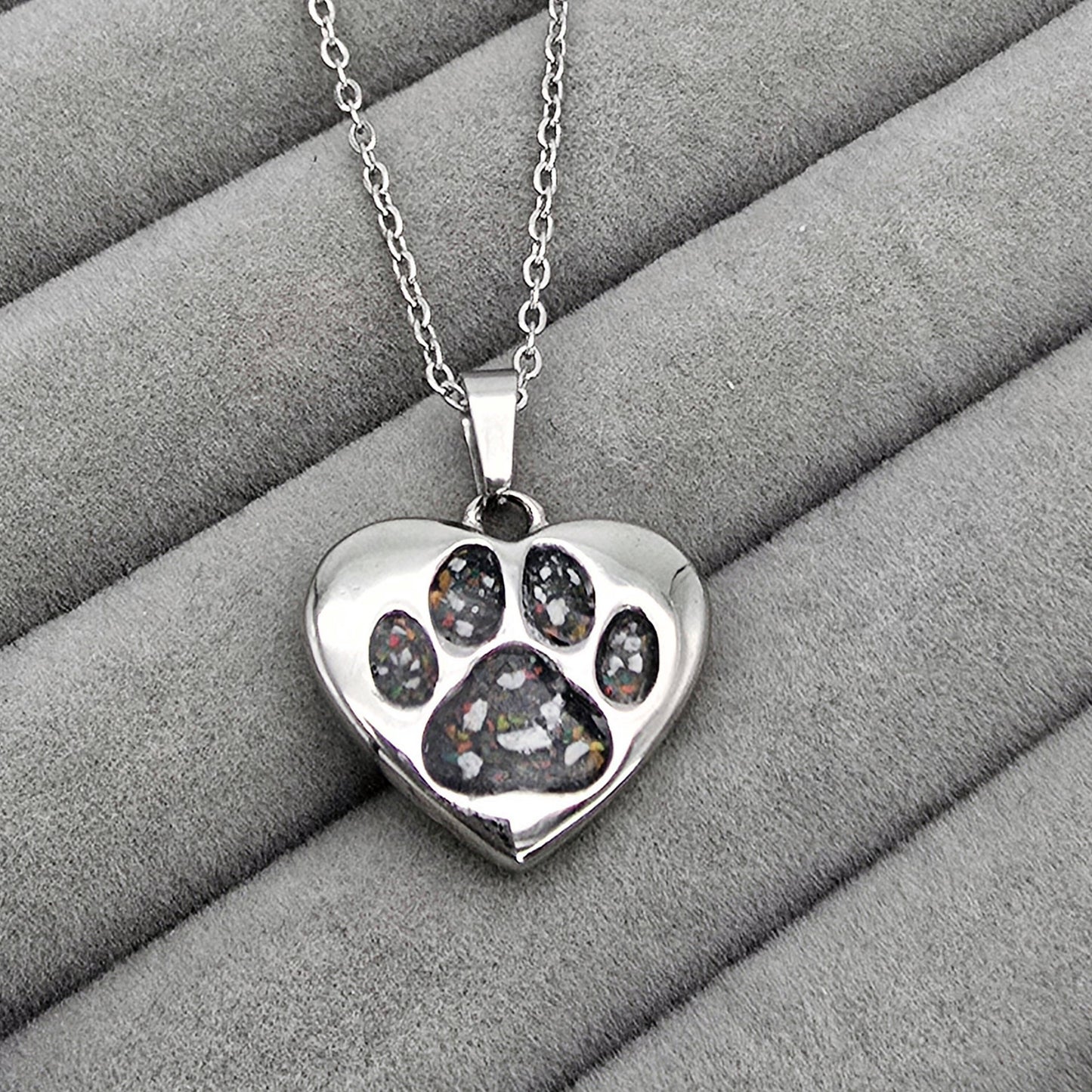 Stainless steel pawprint pendant