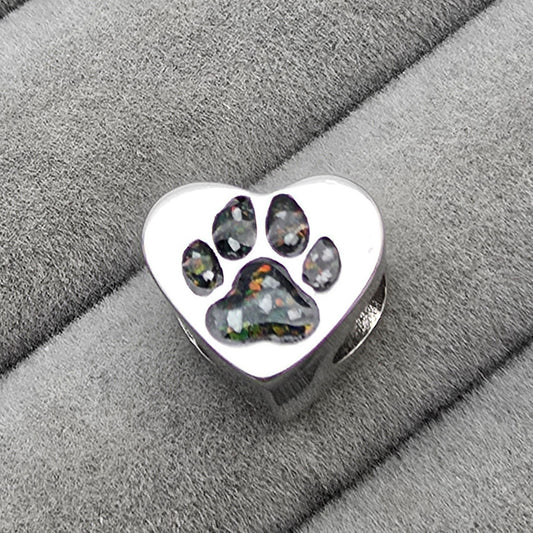 Stainless steel pawprint charm