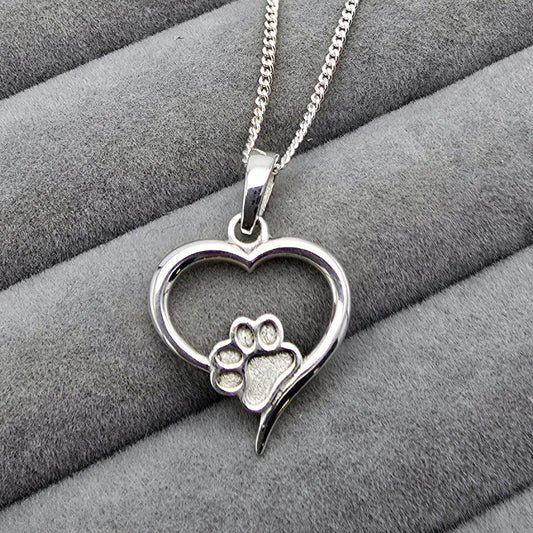 Lyra heart pawprint pendant