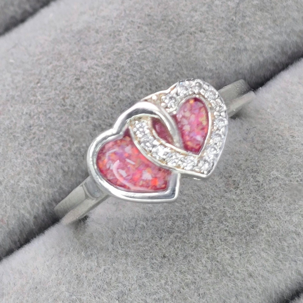 Entwined hearts cz ring