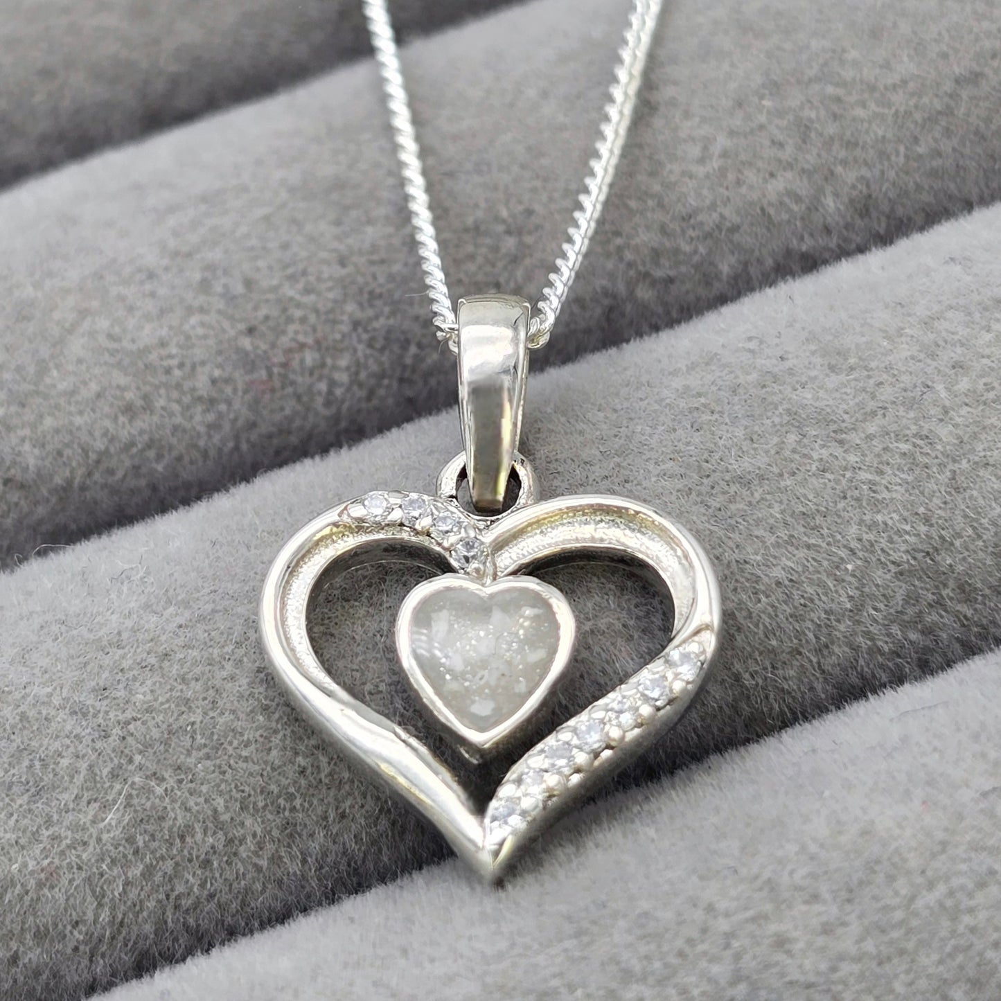 CZ Centre Heart Pendant