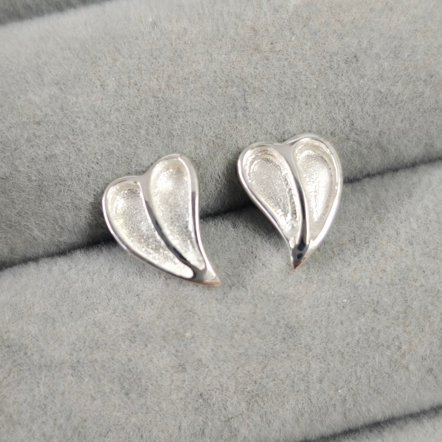 Split heart stud earrings