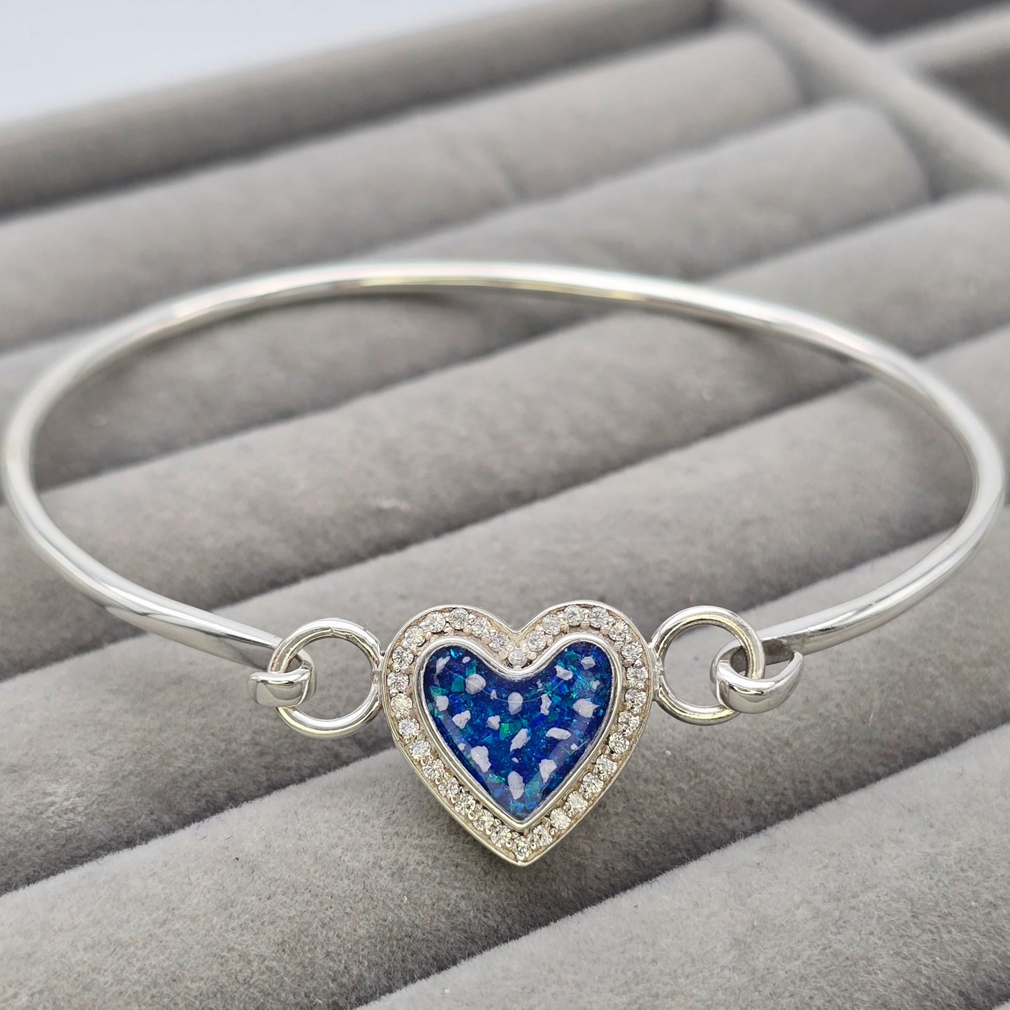 CZ heart bangle