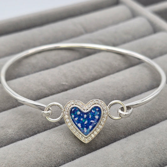CZ heart bangle
