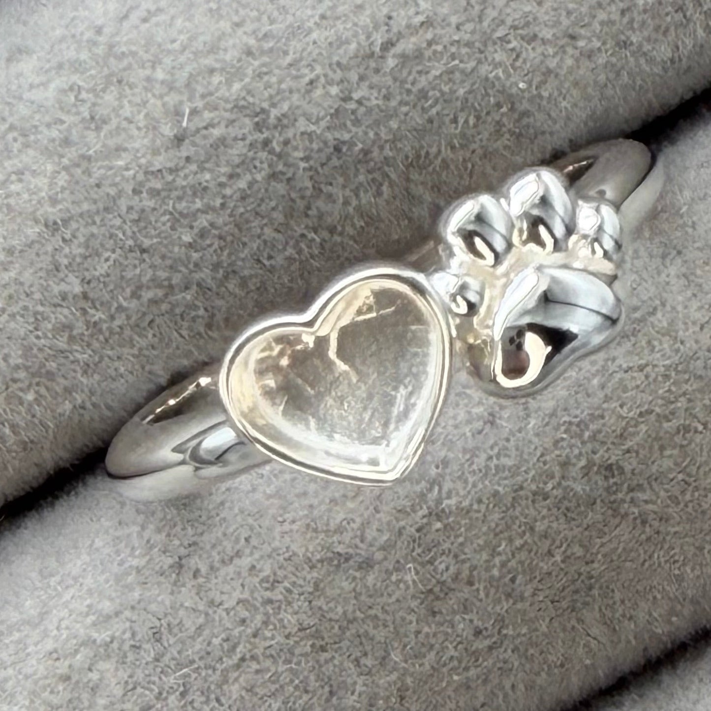 Heart paw print ring