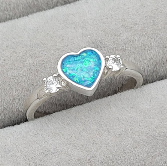 Heart with two cz ring