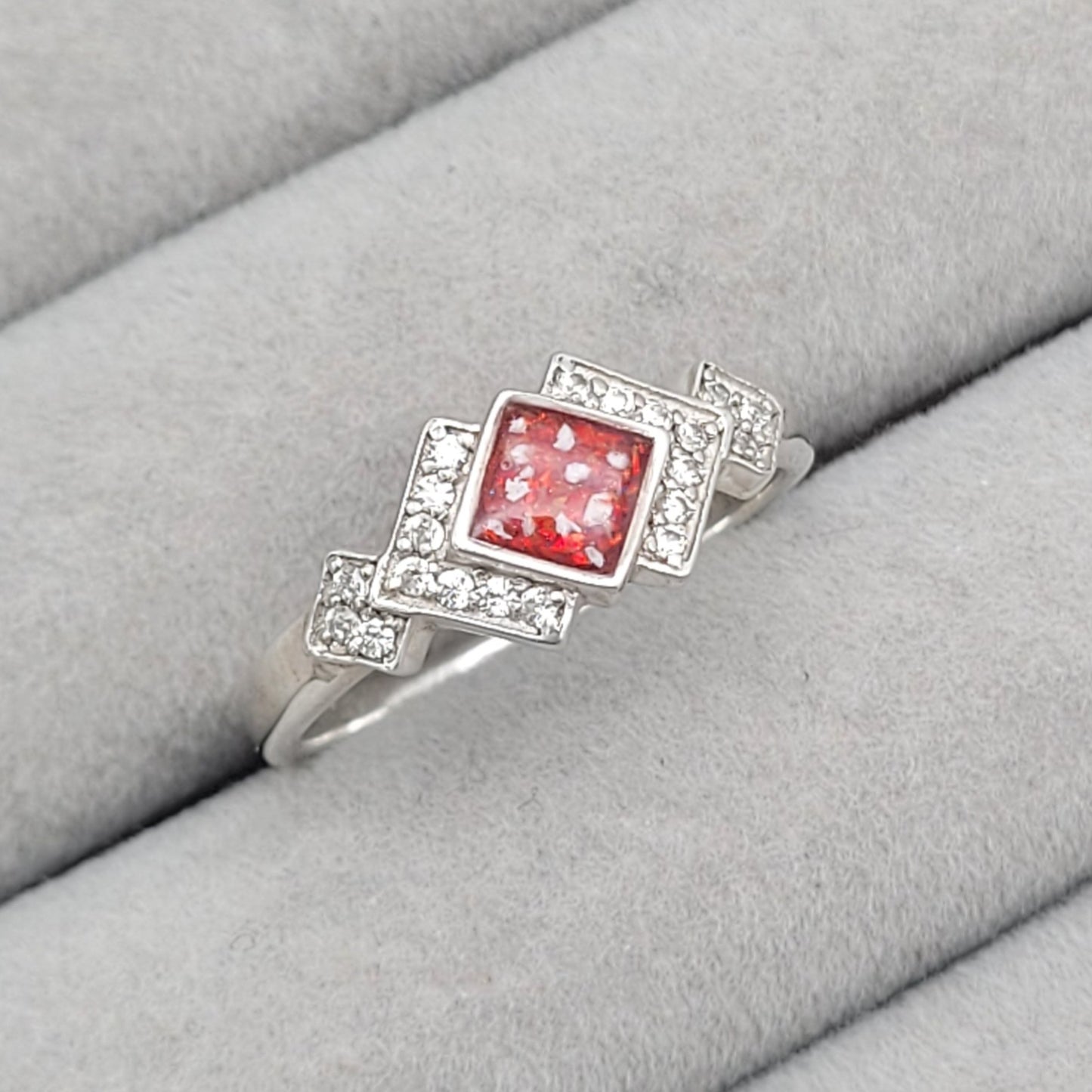 Art deco cz ring