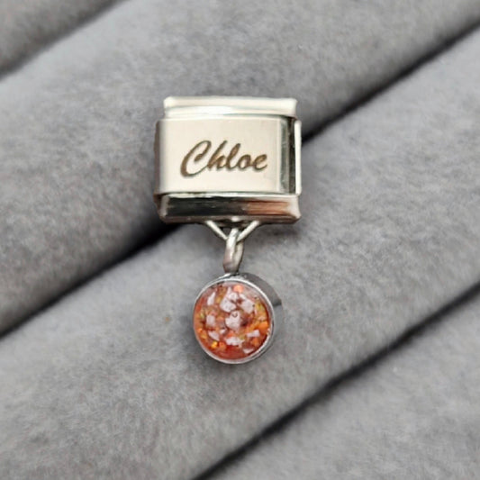 Personalised dangle Italian charm