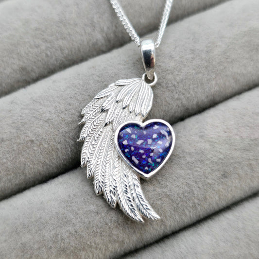 Heart angel wing pendant