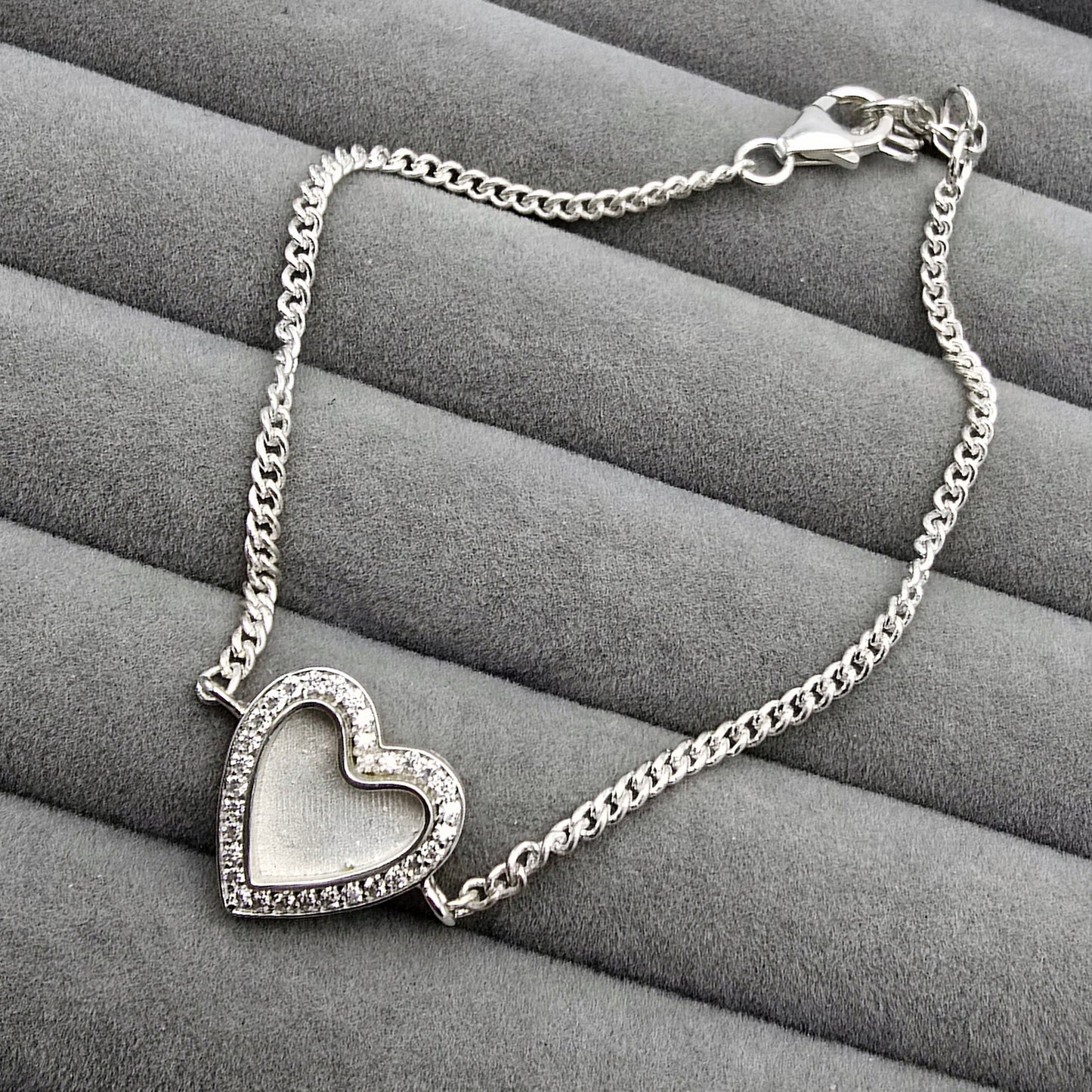 CZ heart bracelet