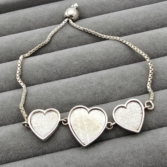 Triple heart slider bracelet Medium size only