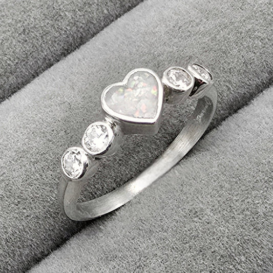 Heart with four cz ring