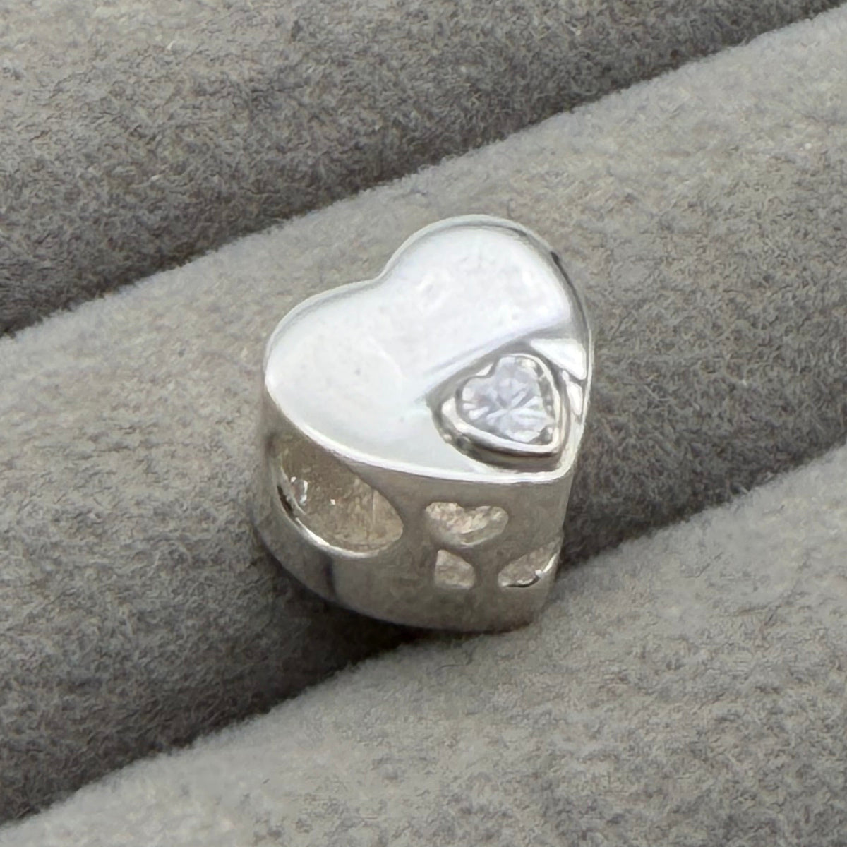 Personalised cubic zirconia heart charm