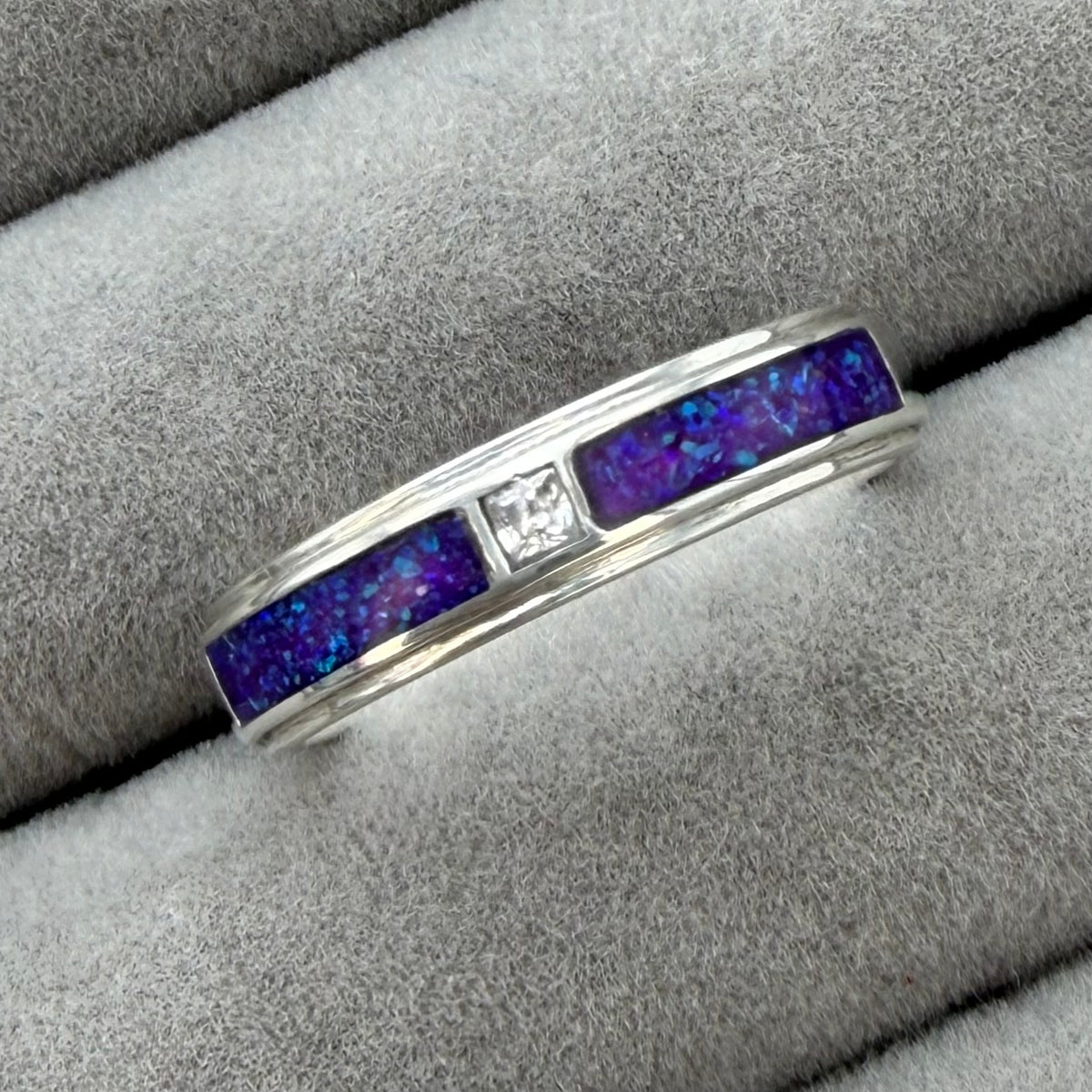 Unisex Cz Double Part Channel Ring