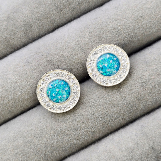 Paula halo cz earrings