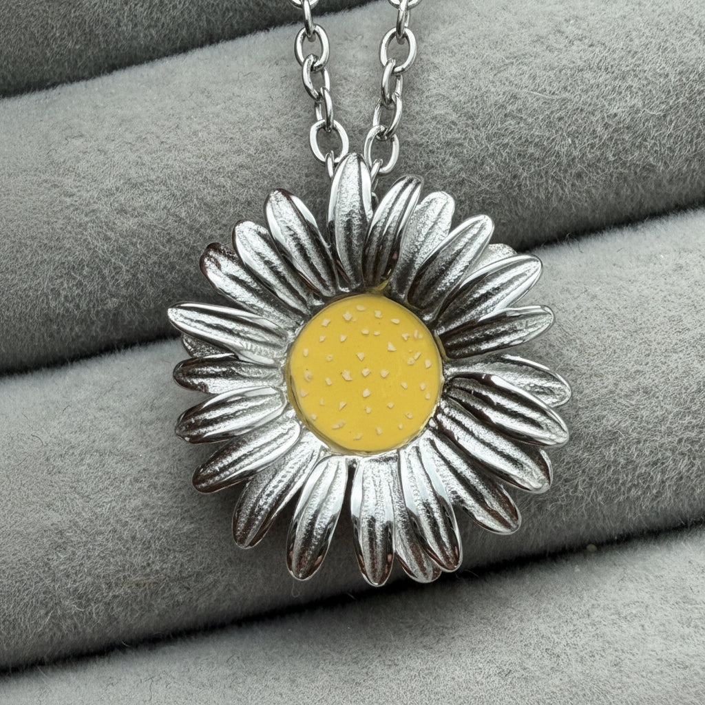 Stainless steel Daisy pendant