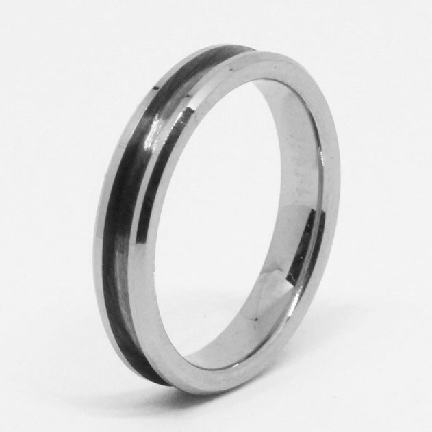 Tungsten 4mm unisex full channel ring