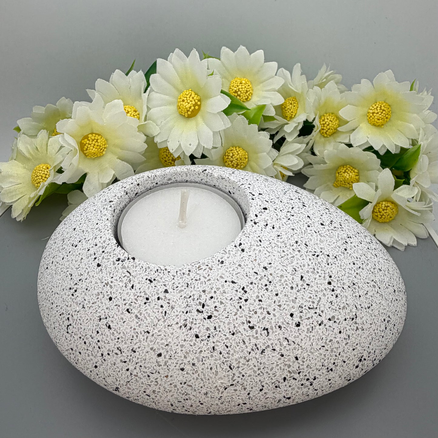Ornamental Oval Pebble Tea Light Holder