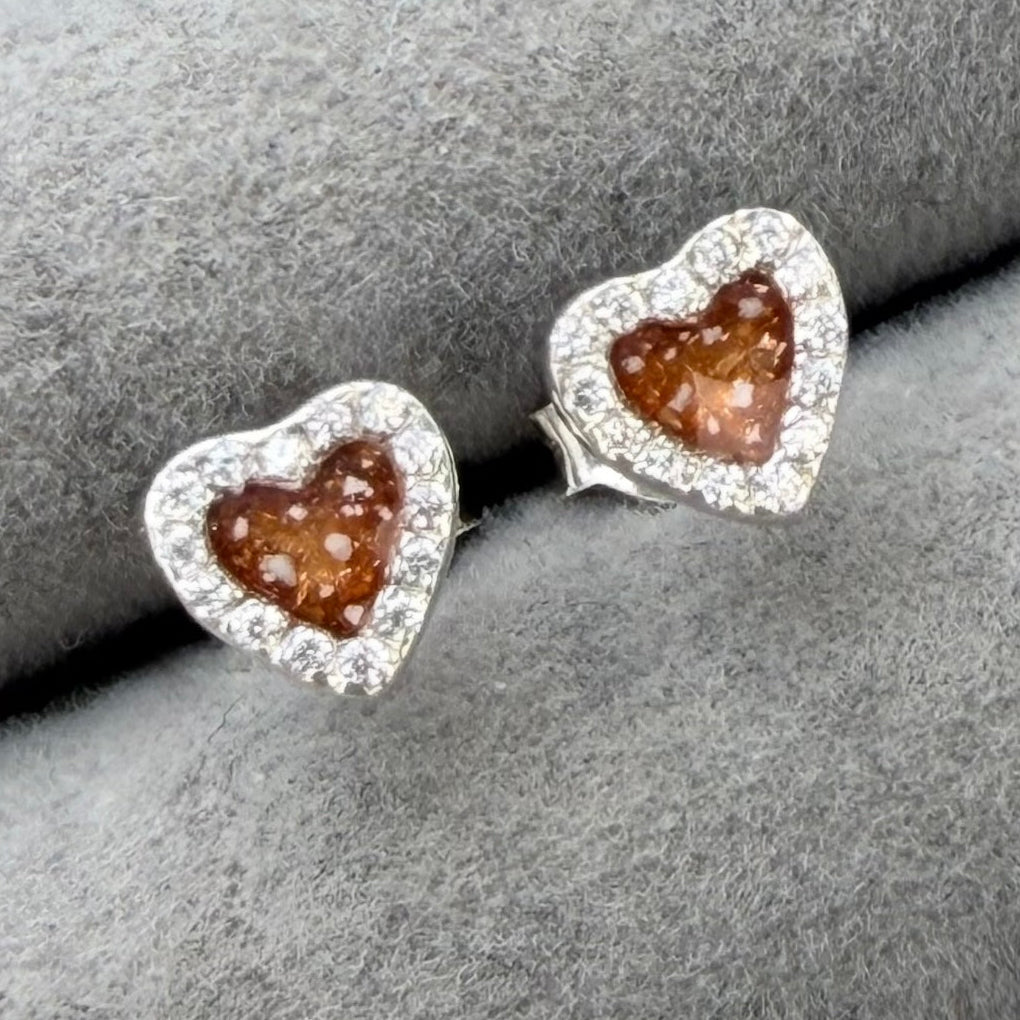 CZ heart earrings