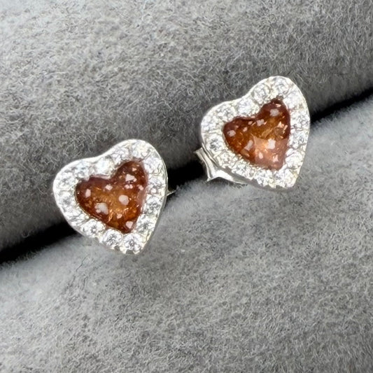 CZ heart earrings