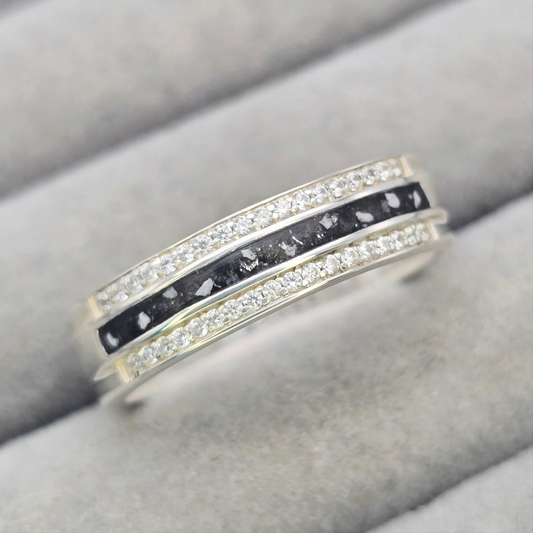 7mm double cz half channel ring