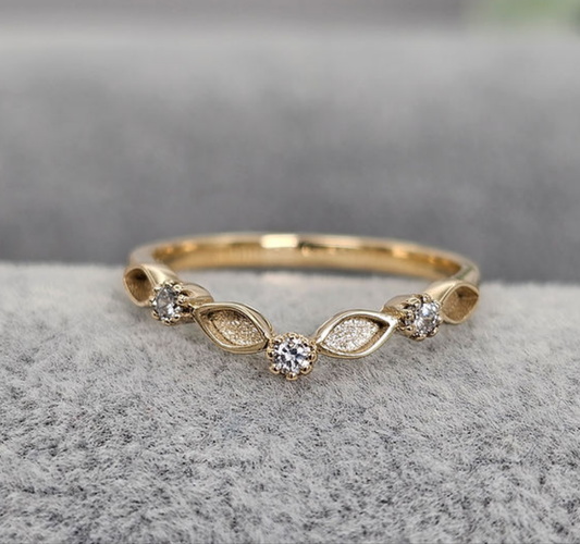 9ct gold Carla CZ wishbone ring