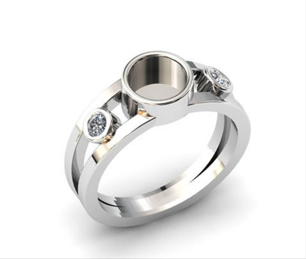 ** PRE ORDER ** NEW DOUBLE BANDED TWO CZ RING BLANK