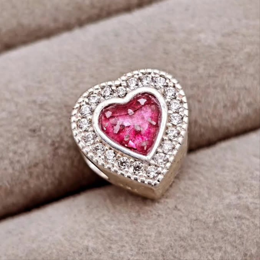 CZ surrounded heart charm