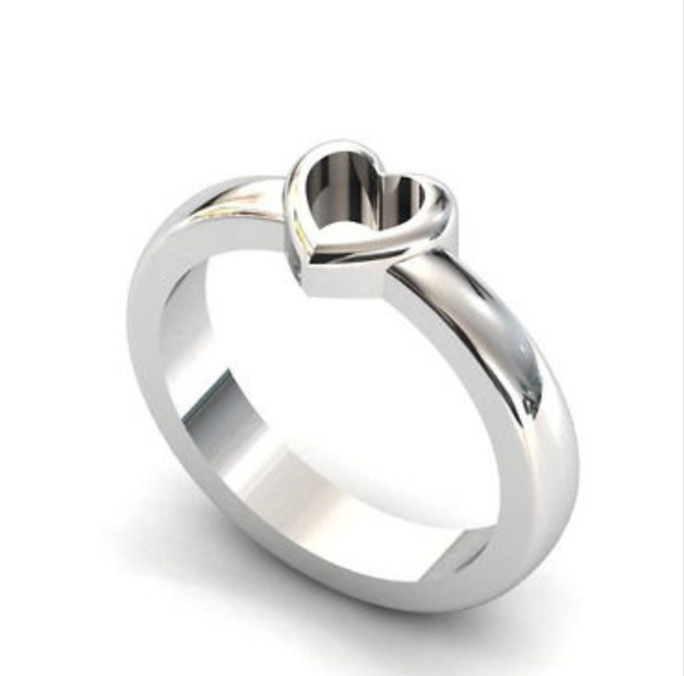 ** PRE ORDER ** NEW HEART THICK TRIM BEZEL RING