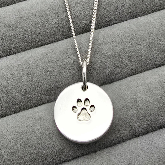 Round pawprint pendant