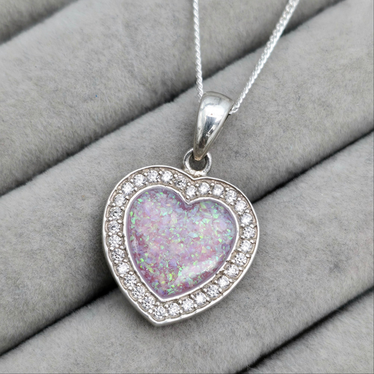 Cubic zirconia surrounded heart pendant