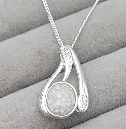 Cubic zirconia memorial pendant