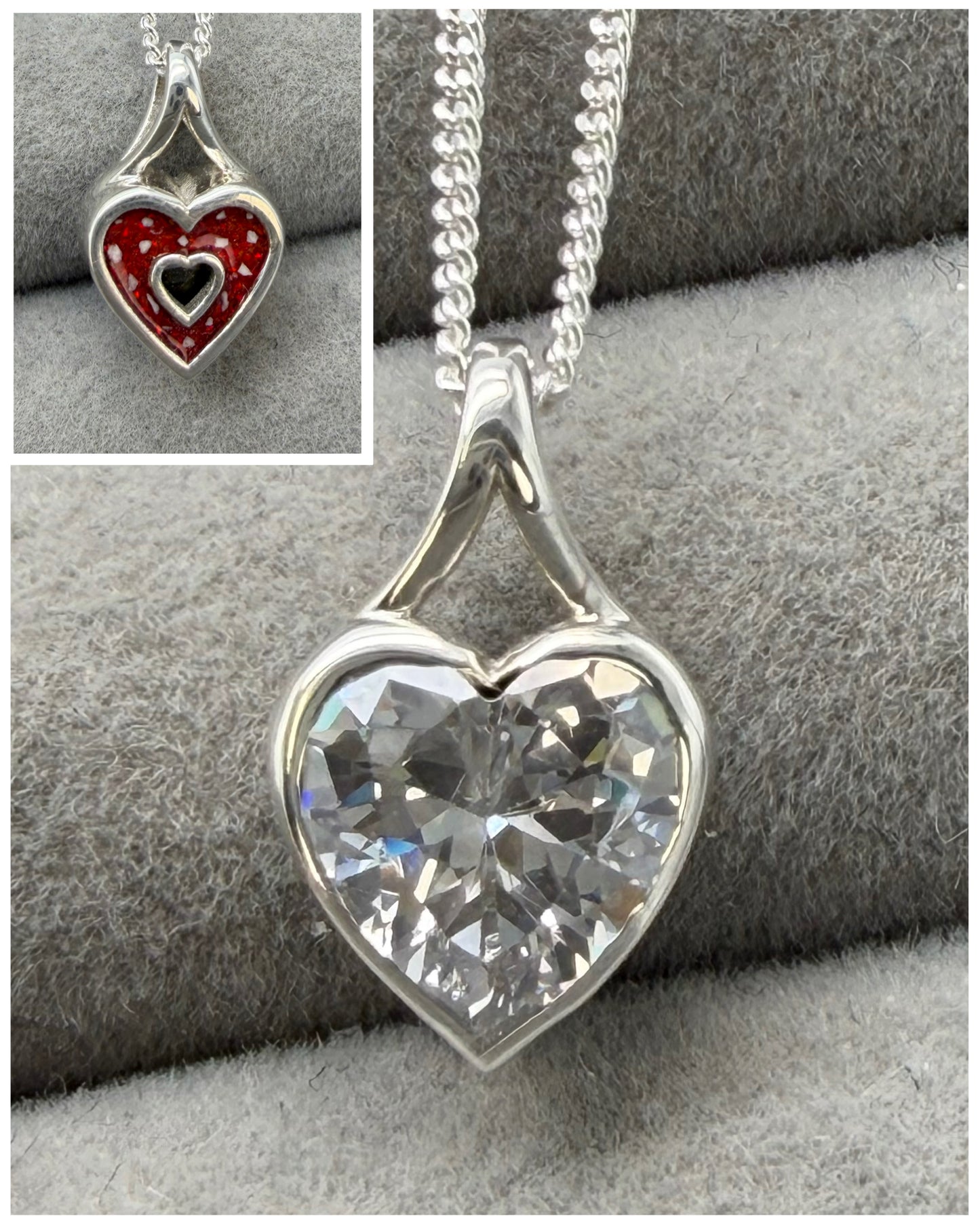 Secretly set heart pendant