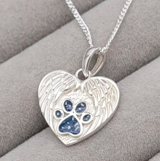 Angel wing paw pendant