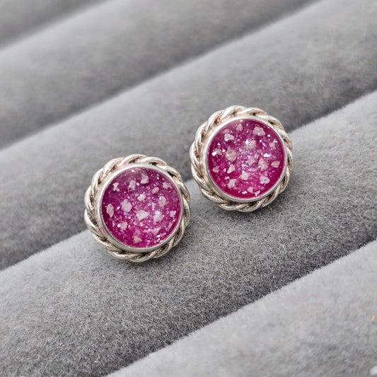 Rope edged stud earrings