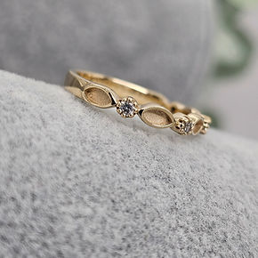 Hannah 9ct gold half marquise cz ring