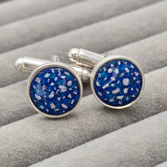Terry round cufflinks