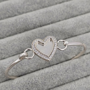 CZ heart bangle