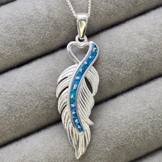 Heart feather pendant