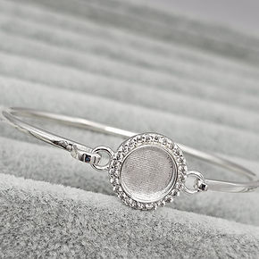 CZ halo bangle