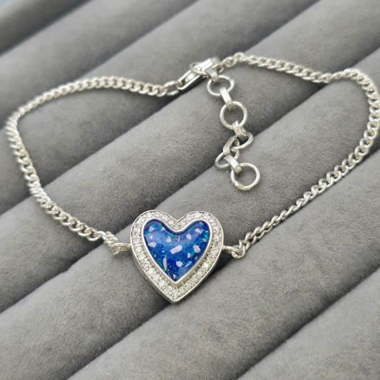 CZ heart adjustable bracelet