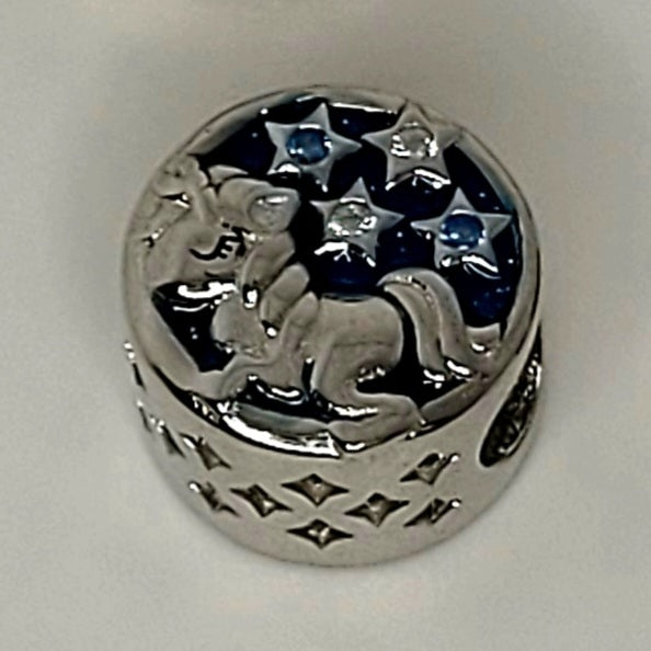 Unicorn and stars cubic zirconio charm