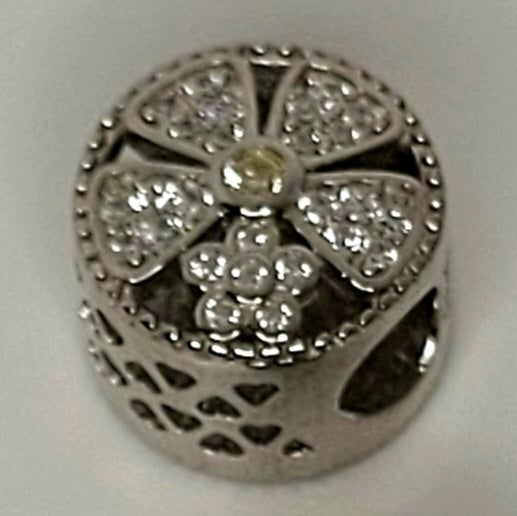 Daisy cubic zirconia charm