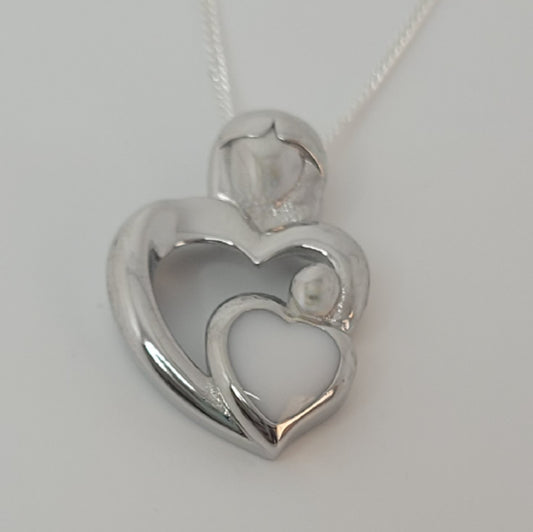 Mother & child small heart pendant