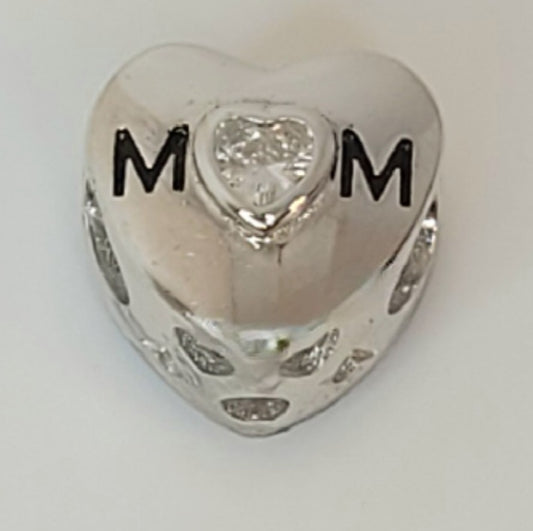 Mum with cubic zirconia heart charm